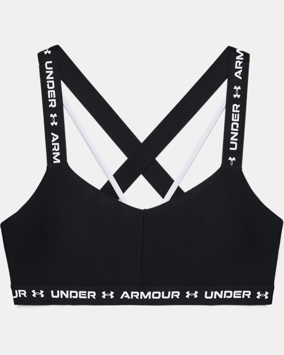 Women's UA Crossback Low Sports Bra in Black image number 8